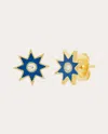 Colette Jewelry Women's Diamond & Blue Enamel 18k Gold Twinkle Star Stud Earrings In Blue