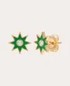 Colette Jewelry Women's Diamond & Green Enamel 18k Gold Twinkle Star Stud Earrings In Green
