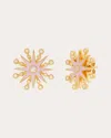 Colette Jewelry Women's Diamond & Light Pink Enamel 18k Gold Comète Stud Earrings In Pink