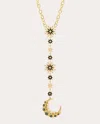 Colette Jewelry Women's Diamond & Moonstone 18k Gold Black Moon Cage Pendant Necklace In Black