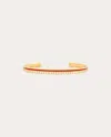 Colette Jewelry Women's Diamond & Red Enamel 18k Gold Cuff Bracelet In Red