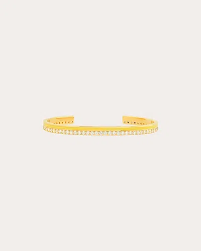 Colette Jewelry Women's Diamond & Yellow Enamel 18k Gold Cuff Bracelet