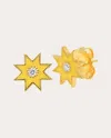 Colette Jewelry Women's Diamond & Yellow Enamel 18k Gold Twinkle Star Stud Earrings In Yellow
