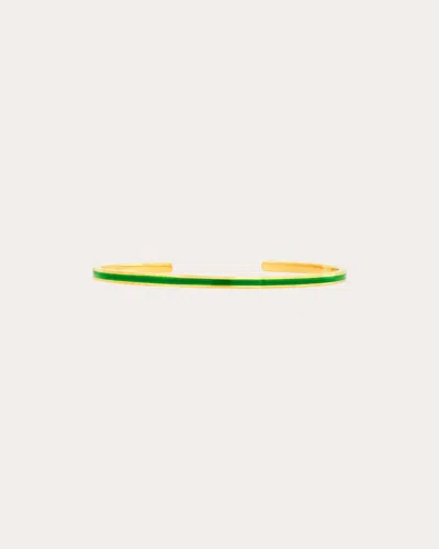 Colette Jewelry Women's Green Enamel & 18k Gold Cuff Bracelet