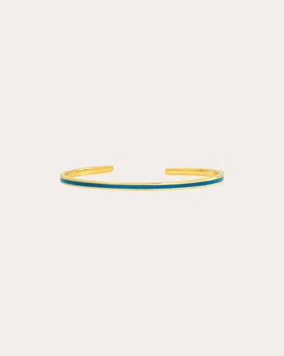 Colette Jewelry Women's Light Blue Enamel & 18k Gold Cuff Bracelet