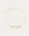 Colette Jewelry Women's Moon And Star 18k Gold Diamond Bracelet