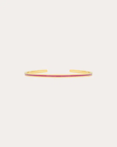 Colette Jewelry Women's Pink Enamel & 18k Gold Cuff Bracelet
