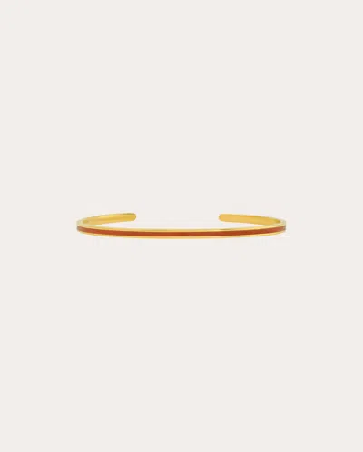 Colette Jewelry Women's Red Enamel & 18k Gold Cuff Bracelet