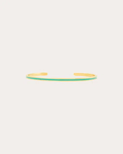 Colette Jewelry Women's Teal Enamel & 18k Gold Cuff Bracelet In Green