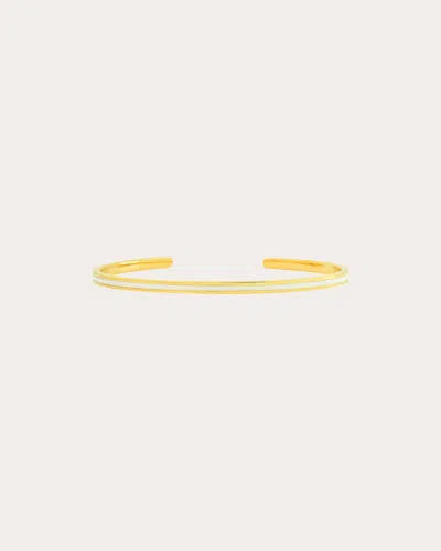 Colette Jewelry Women's White Enamel & 18k Gold Cuff Bracelet