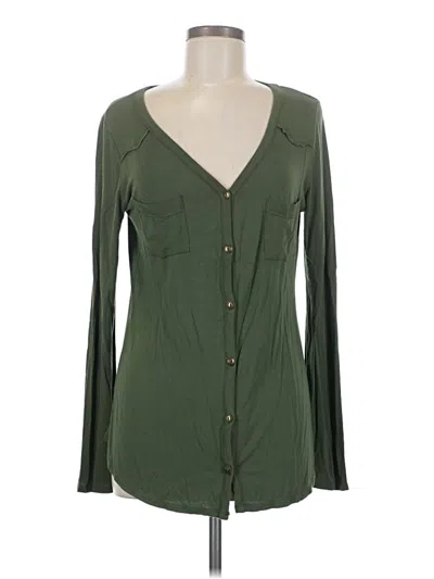 Pre-owned Colette Long Sleeve Blouse In Green