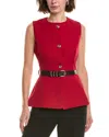 Colette Rose Belted Top In Red