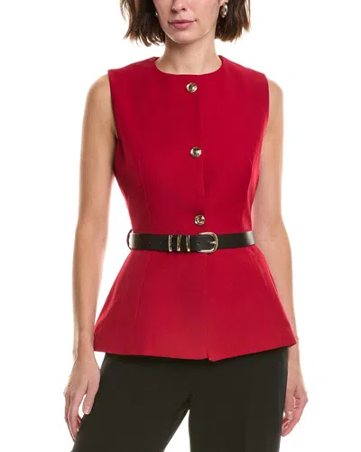 Colette Rose Belted Top In Red