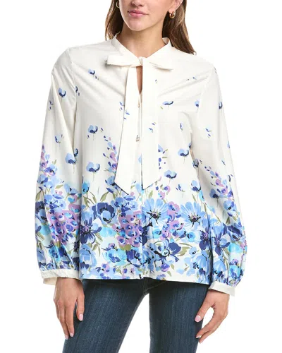 Colette Rose Bow Tie Front Top In White