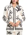 Colette Rose Button Front Top In Multi