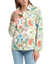 Colette Rose Button Front Top In Multi