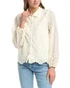 Colette Rose Button Front Top In Neutral