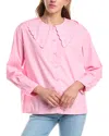 Colette Rose Button Front Top In Pink