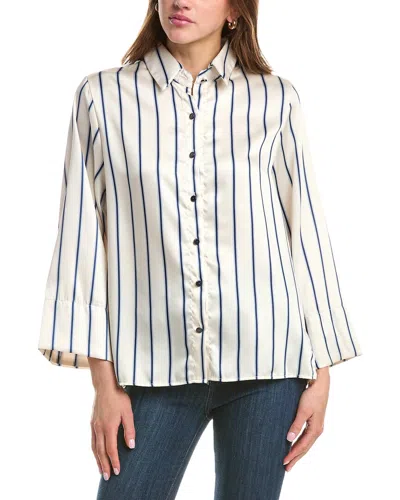 Colette Rose Button Front Top In White