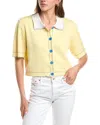Colette Rose Button Front Top In Yellow