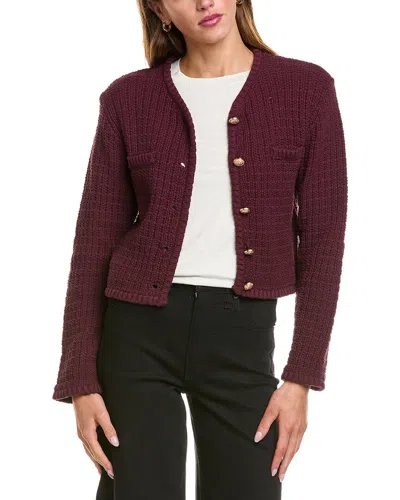 Colette Rose Knit Cardigan In Burgundy