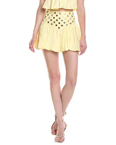 Colette Rose Embellished Mini Skirt In Yellow