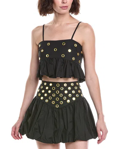 Colette Rose Embellished Top In Black