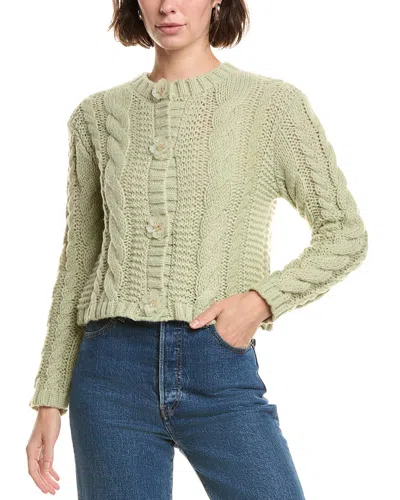 Colette Rose Knit Cardigan In Green