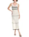 Colette Rose Midi Dress In White