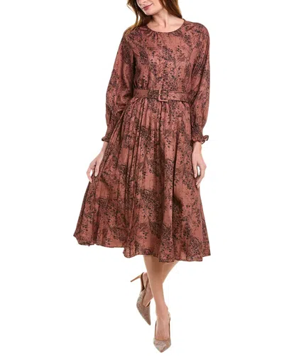 Colette Rose Midi Dress In Brown