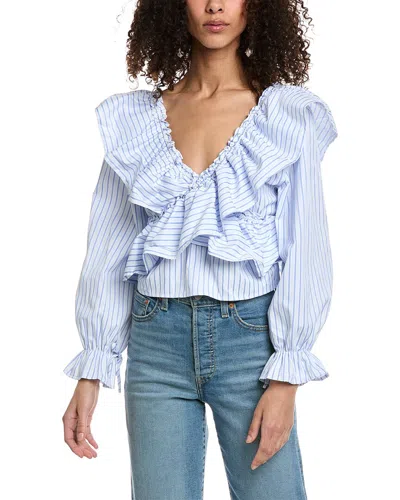 Colette Rose Off-the-shoulder Top In Blue