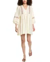 Colette Rose Oversized Sleeve Mini Dress In Neutral
