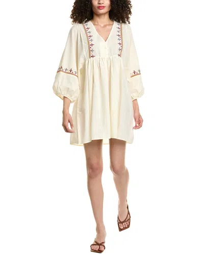 Colette Rose Oversized Sleeve Mini Dress In Neutral