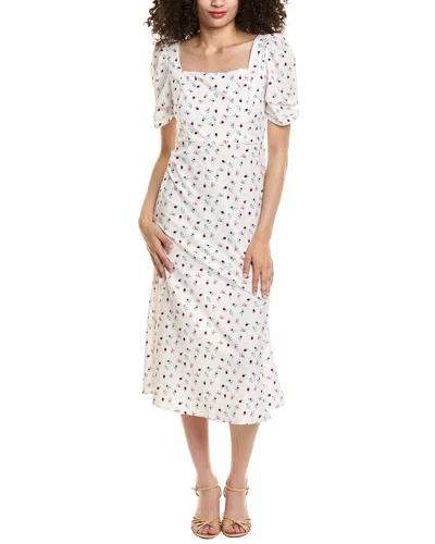 Colette Rose Puff Sleeve Midi Dress In Animal Print