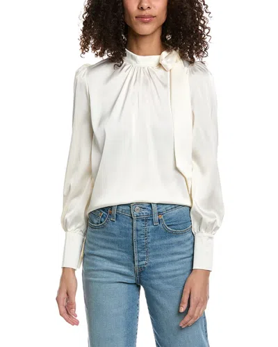 Colette Rose Scarf Neck Top In White