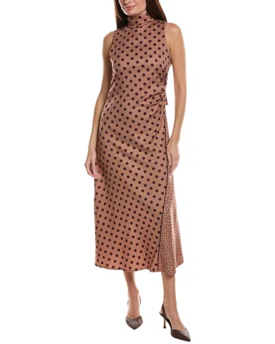 Colette Rose Sleeveless Midi Dress In Brown