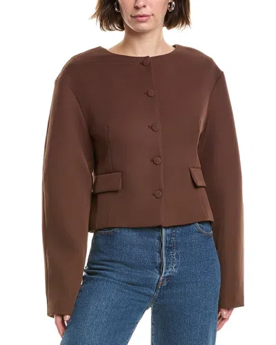Colette Rose Solid Jacket In Brown
