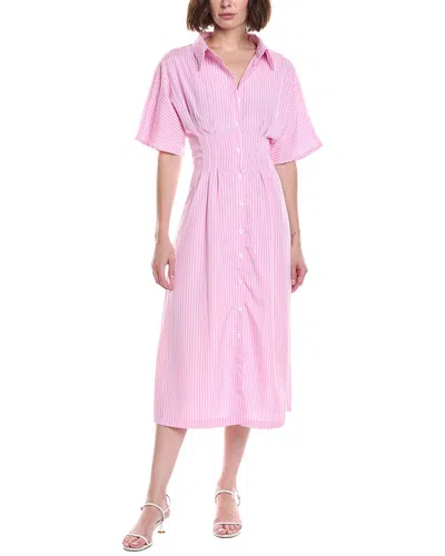 Colette Rose Striped Shirtdress In Pink