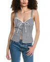 Colette Rose Tie Front Top In Multi