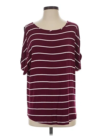 Pre-owned Colette Short Sleeve Top Burgundy Cold Shoulder Neckline Tops