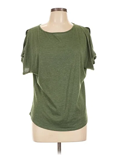 Pre-owned Colette Short Sleeve Top Green Cold Shoulder Neckline Tops