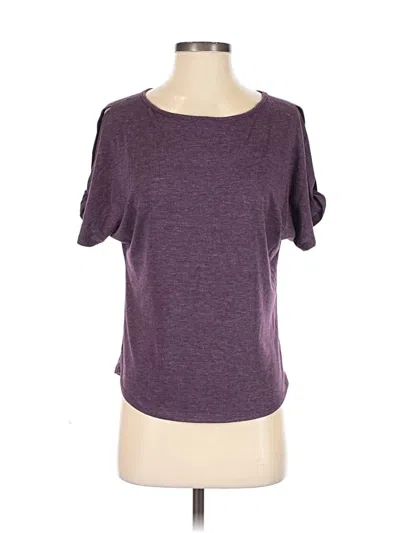 Pre-owned Colette Short Sleeve Top Purple Scoop Neck Tops