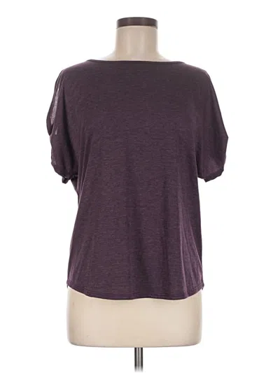 Pre-owned Colette Short Sleeve Top Purple Scoop Neck Tops