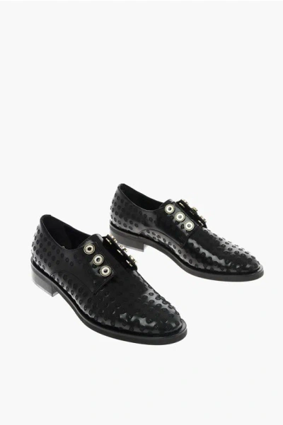 Coliac Leather Derby Shoes Without Strings In Black
