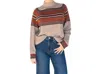 Collaboration Macie Stripe Sweater In Mink Chocolate In Gray