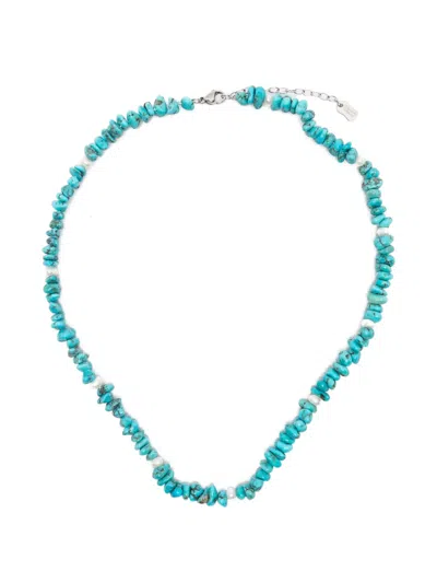 Collanine Colorate Turquoise Pearl-embellished Necklace In Blue