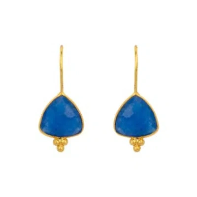 Collard & Manson Lola Blue Jade Earrings In Gold