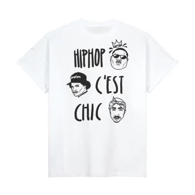 Collect The Label Men's White Hip Hop C'est Chic Oversized Tee