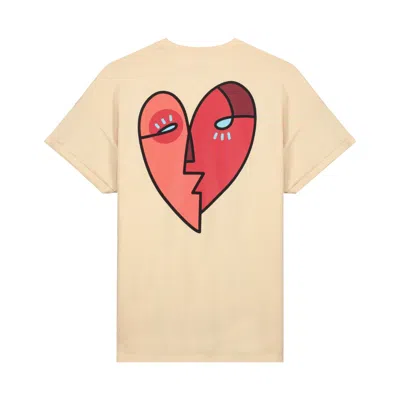 Collect The Label Women's Neutrals Heart Oversized Tee  Chamois