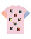 Collect The Label Women's Pink / Purple Toy Block Oversized Tee In Pink/purple